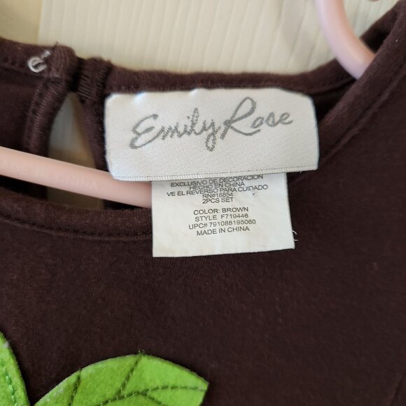 Emily Rose Girls Size 6 Thanksgiving Shirt Brown Long-Sleeve Pumpkin Ruffle Tuni - Picture 3 of 8